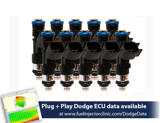 1000cc FIC Fuel Injector Clinic Injector Set for Dodge Viper ZB2 ('08-'10) VX1 ('13-'17) (is158-1000h)