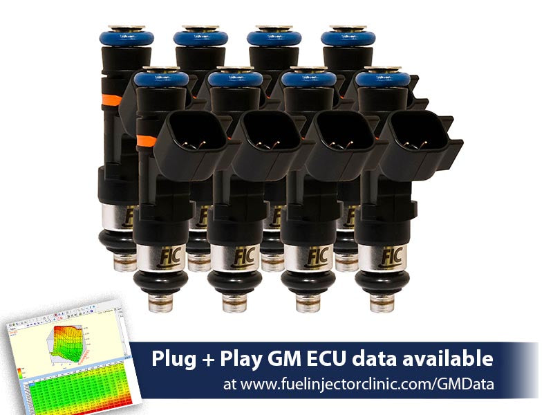 365cc (40 lbs/hr at OE 58 PSI fuel pressure) FIC Fuel  Injector Clinic Injector Set for 4.8/5.3/6.0 Truck Motors ('99-'06) (High-Z) (is304-0365h)