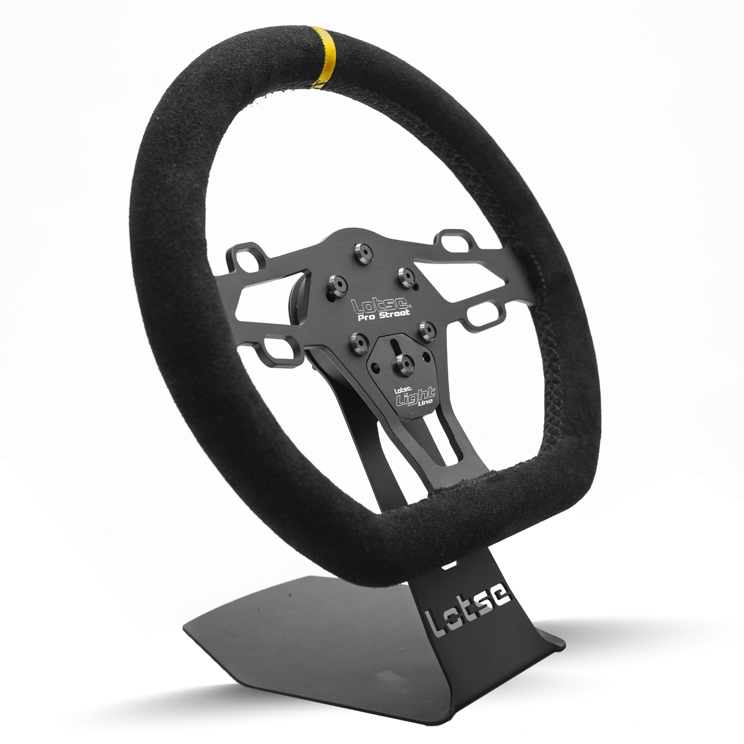 LOTSE PRO STREET COATED IN SUEDE / YELLOW STRIPE Steering Wheel