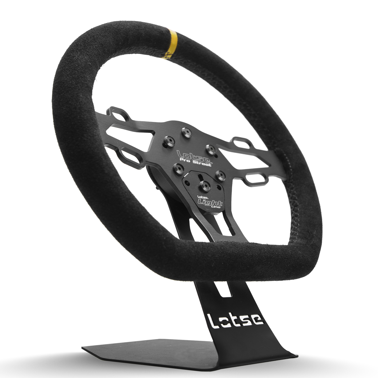 LOTSE PRO STREET COATED IN SUEDE / YELLOW STRIPE Steering Wheel