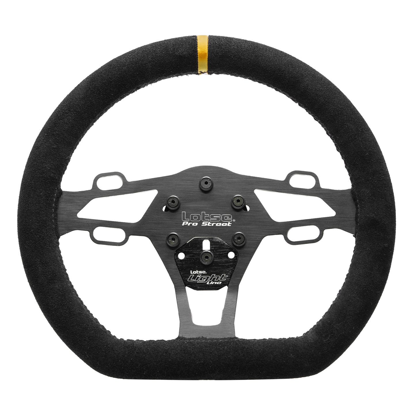 LOTSE PRO STREET COATED IN SUEDE / YELLOW STRIPE Steering Wheel